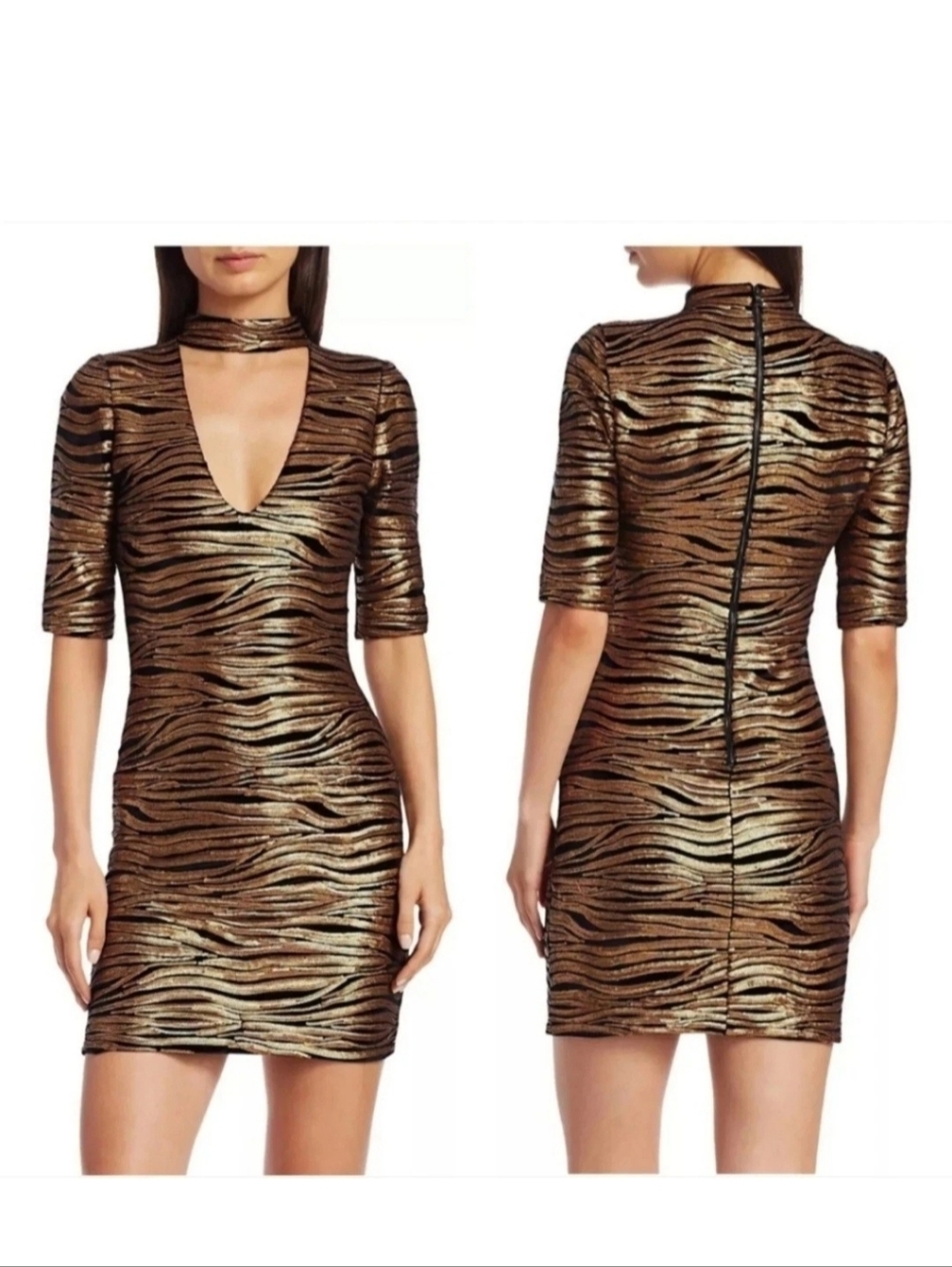 Alice Olivia Inka Sequin Metallic Mini Dress